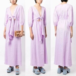 Faithfull the Brand Mia Linen Maxi Dress (Size 10)